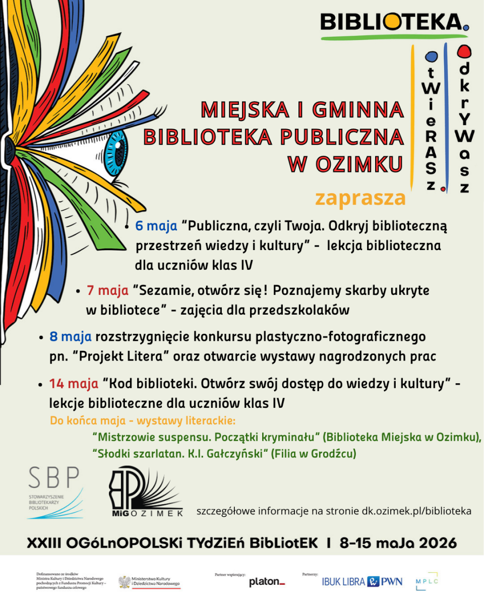 Plakat promujący Tydzień Bibliotek 