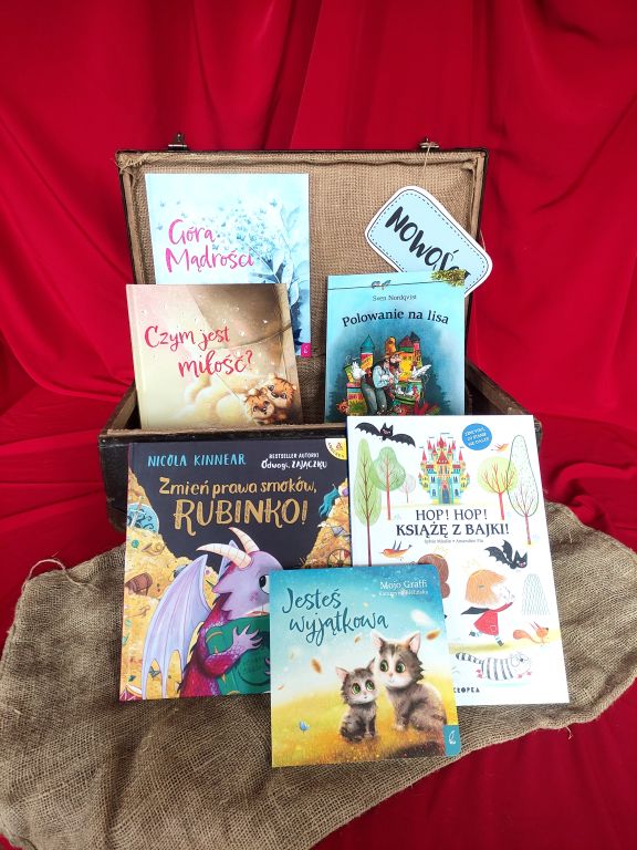 Kompozycja przedstawiająca okładki zakupionych książek